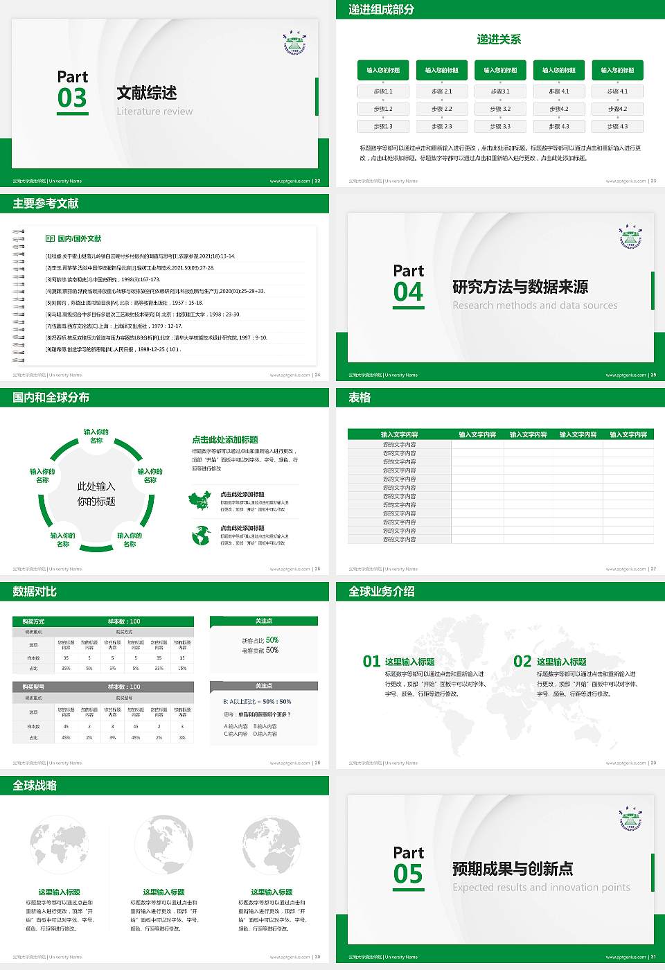 云南大学滇池学院硕士研究生/本科生毕业论文答辩/开题报告通用PPT模板下载16:9格式幻灯片预览图4
