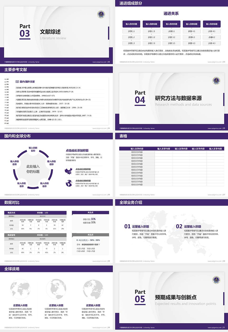 宁夏葡萄酒与防沙治沙职业技术学院硕士研究生/本科生毕业论文答辩/开题报告通用PPT模板下载16:9格式幻灯片预览图4