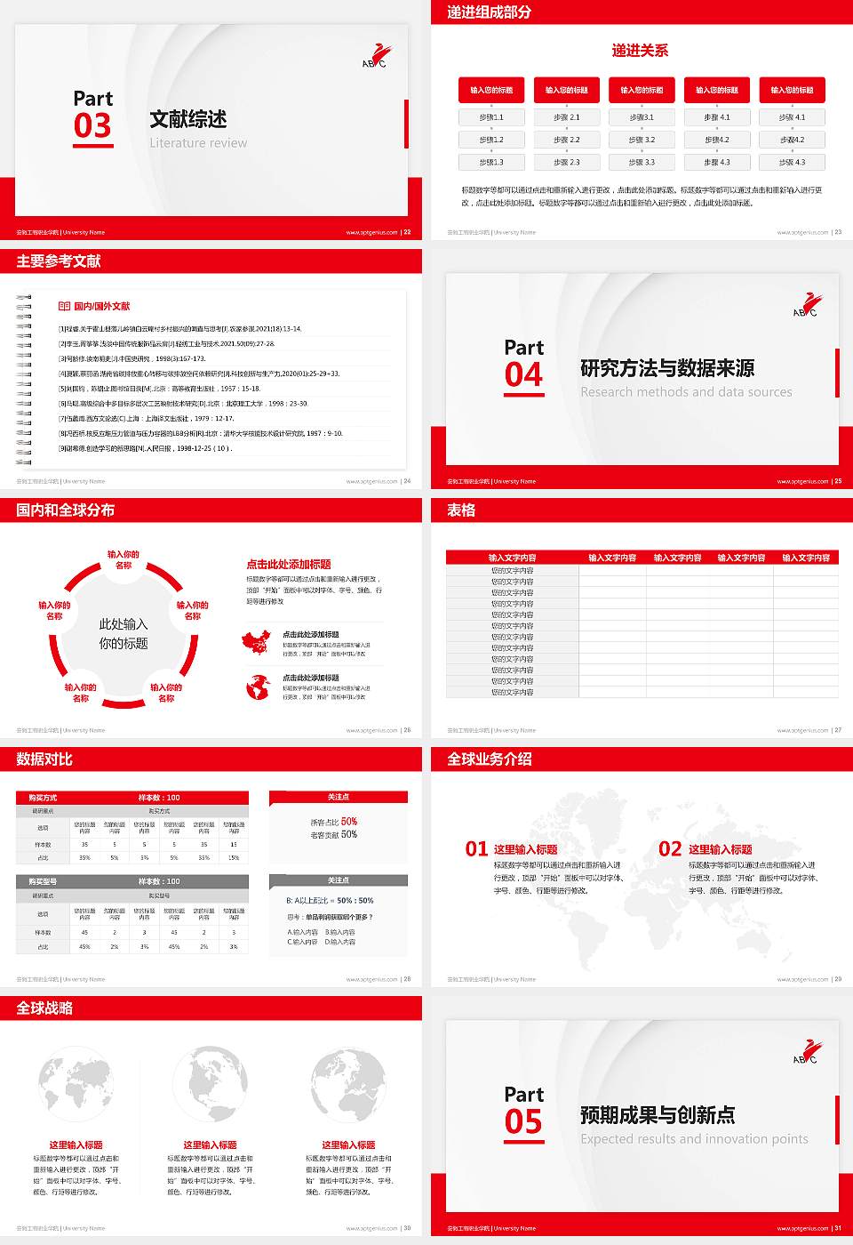 安徽工商职业学院硕士研究生/本科生毕业论文答辩/开题报告通用PPT模板下载16:9格式幻灯片预览图4