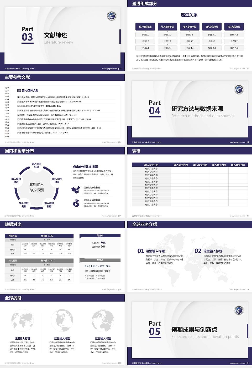 云南现代职业技术学院硕士研究生/本科生毕业论文答辩/开题报告通用PPT模板下载16:9格式幻灯片预览图4