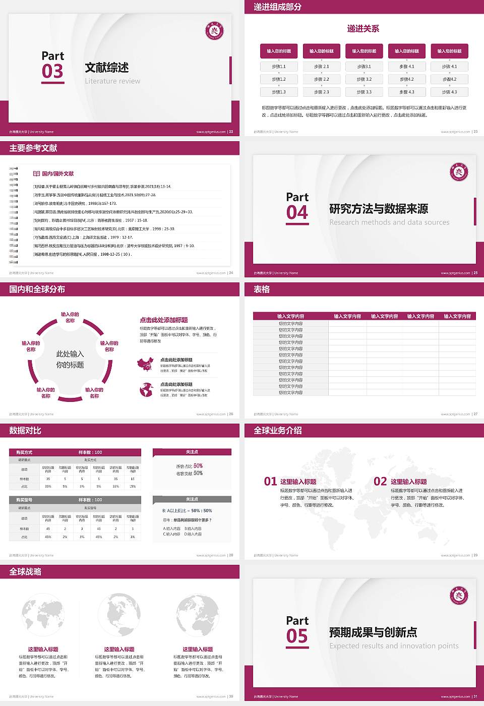 台湾佛光大学硕士研究生/本科生毕业论文答辩/开题报告通用PPT模板下载16:9格式幻灯片预览图4