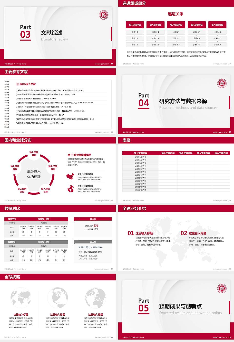 华东师范大学硕士研究生/本科生毕业论文答辩/开题报告通用PPT模板下载16:9格式幻灯片预览图4