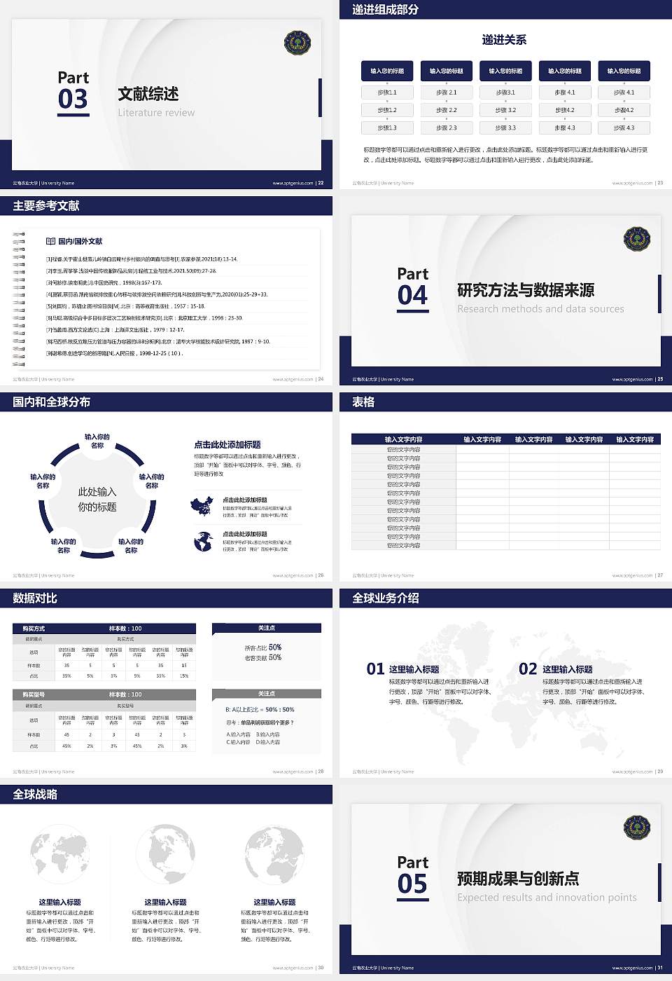 云南农业大学硕士研究生/本科生毕业论文答辩/开题报告通用PPT模板下载16:9格式幻灯片预览图4