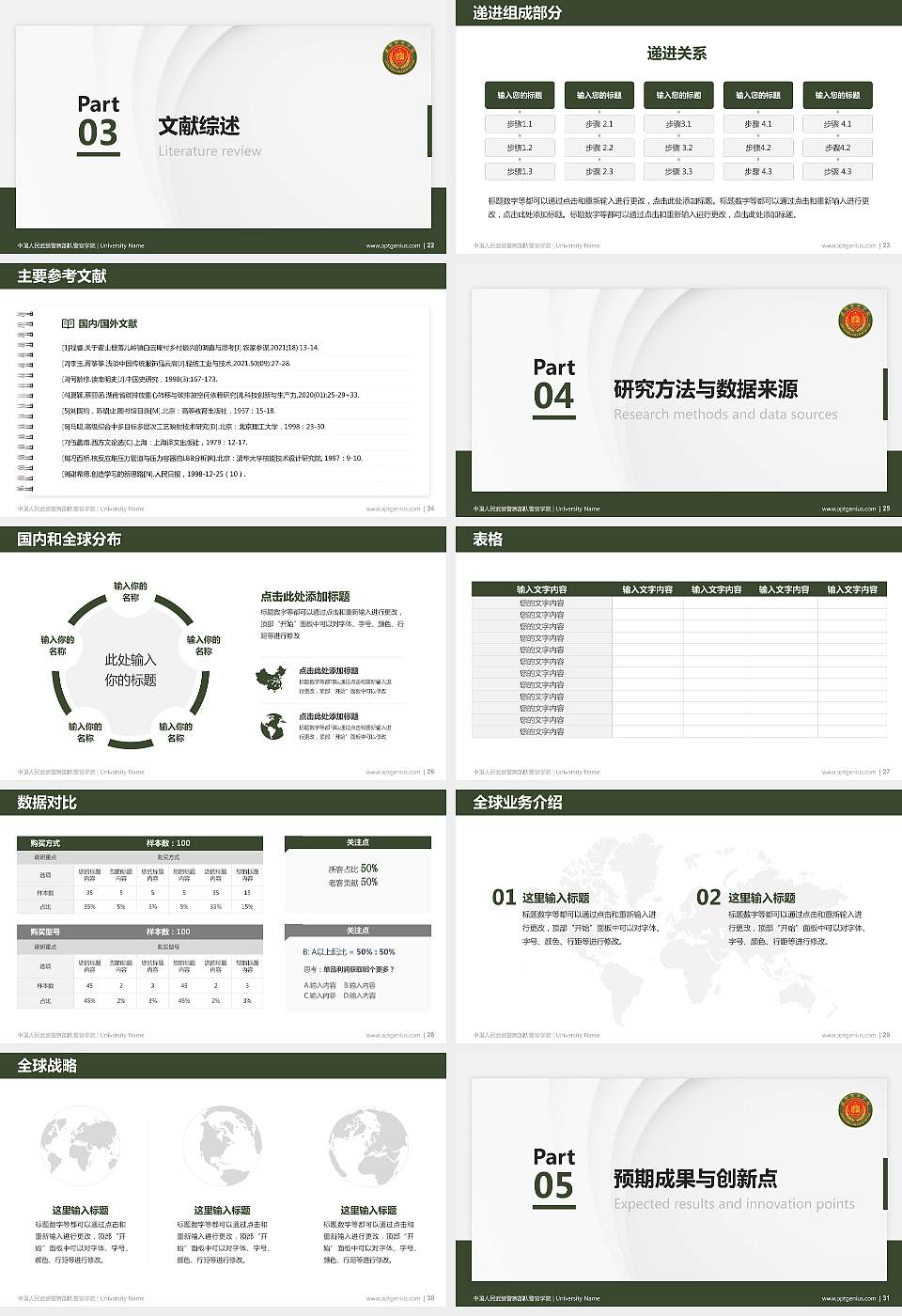 中国人民武装警察部队警官学院硕士研究生/本科生毕业论文答辩/开题报告通用PPT模板下载16:9格式幻灯片预览图4