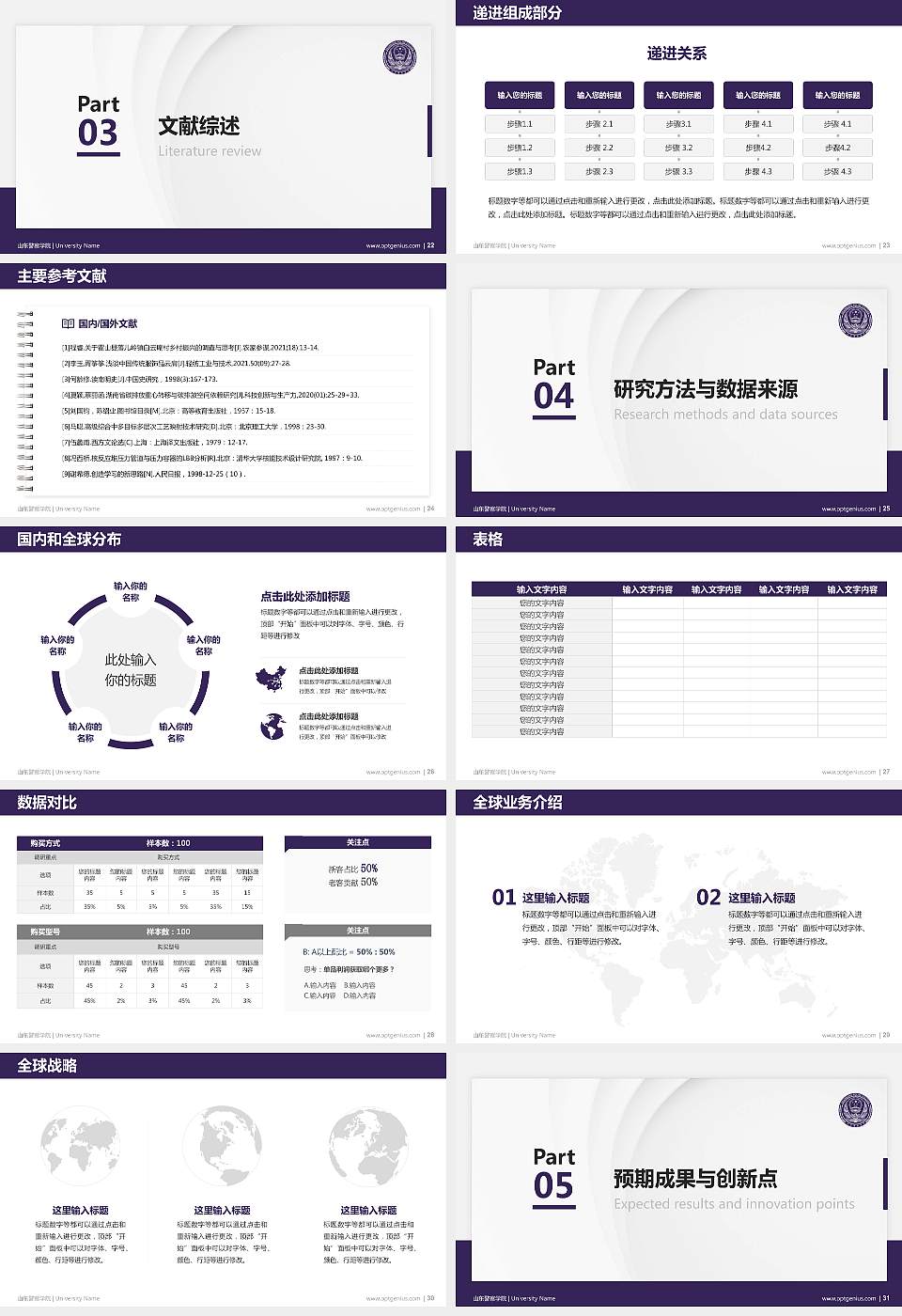 山东警察学院硕士研究生/本科生毕业论文答辩/开题报告通用PPT模板下载16:9格式幻灯片预览图4