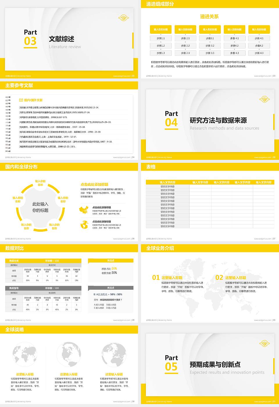 台湾长庚大学硕士研究生/本科生毕业论文答辩/开题报告通用PPT模板下载16:9格式幻灯片预览图4