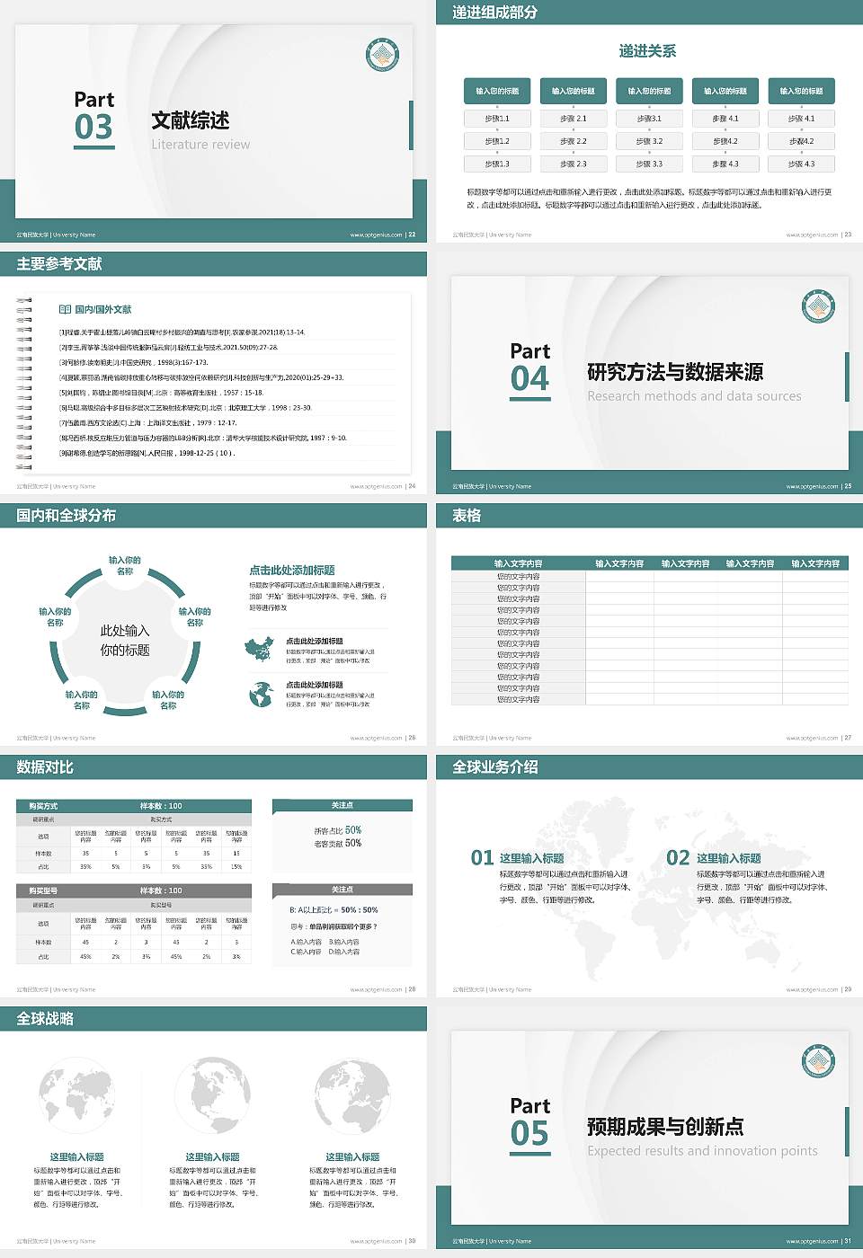 云南民族大学硕士研究生/本科生毕业论文答辩/开题报告通用PPT模板下载16:9格式幻灯片预览图4