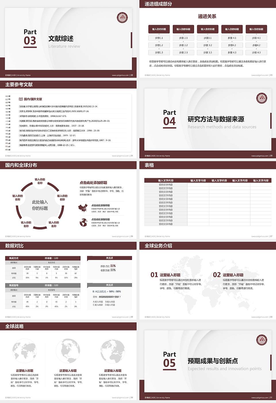 昆明理工大学硕士研究生/本科生毕业论文答辩/开题报告通用PPT模板下载16:9格式幻灯片预览图4