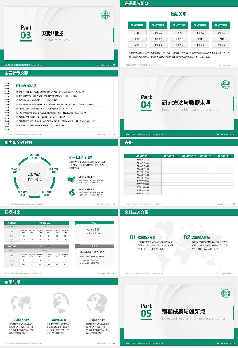 北京第二外国语学院中瑞酒店管理学院硕士研究生/本科生毕业论文答辩/开题报告通用PPT模板下载16:9格式幻灯片预览图4