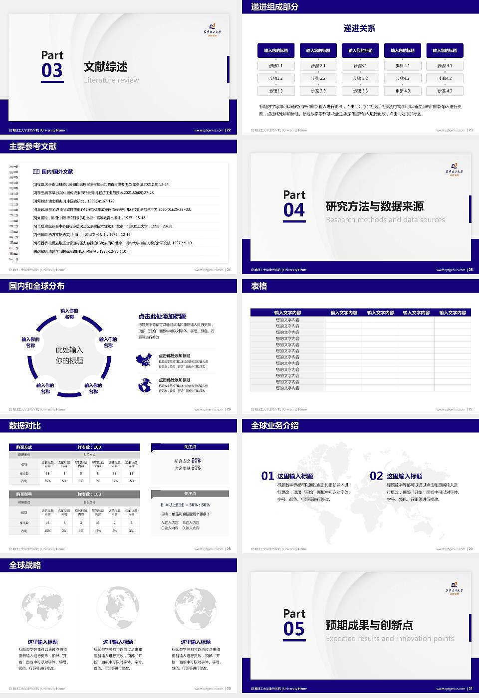 昆明理工大学津桥学院硕士研究生/本科生毕业论文答辩/开题报告通用PPT模板下载16:9格式幻灯片预览图4