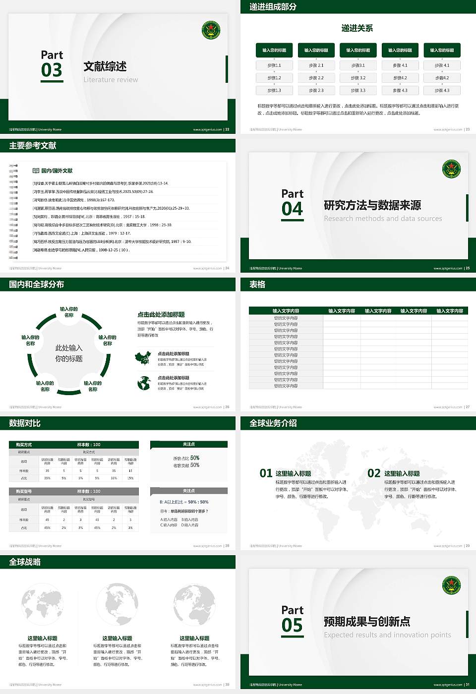 陆军炮兵防空兵学院硕士研究生/本科生毕业论文答辩/开题报告通用PPT模板下载16:9格式幻灯片预览图4
