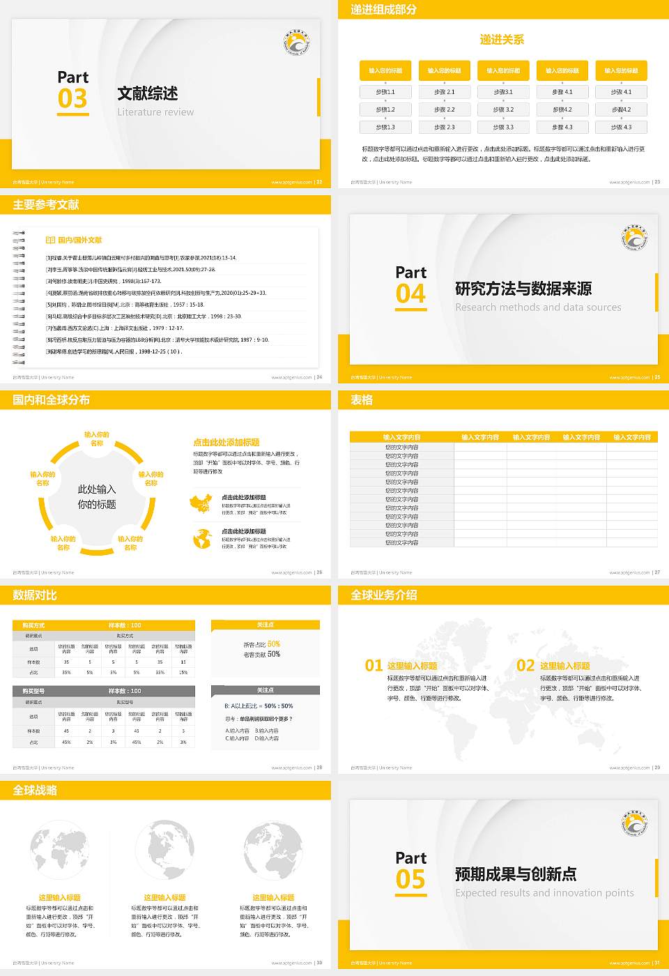 台湾高雄大学硕士研究生/本科生毕业论文答辩/开题报告通用PPT模板下载16:9格式幻灯片预览图4