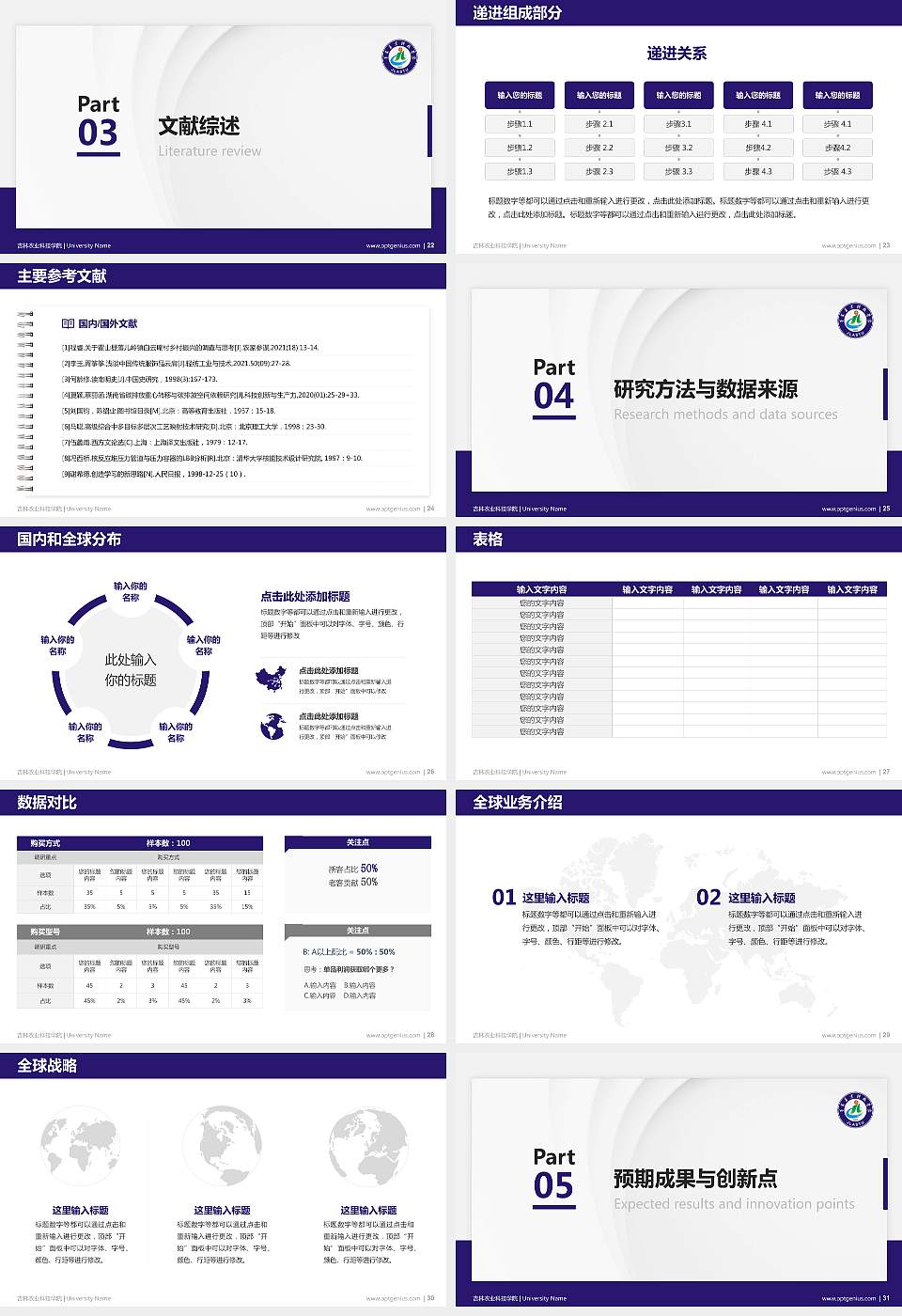 吉林农业科技学院硕士研究生/本科生毕业论文答辩/开题报告通用PPT模板下载16:9格式幻灯片预览图4