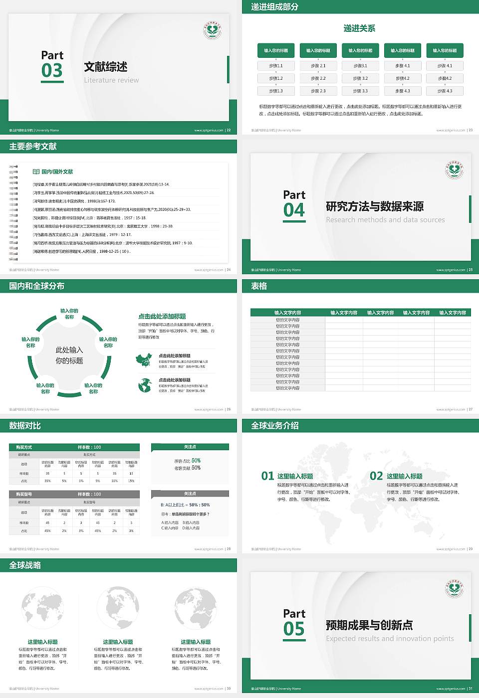 泰山护理职业学院硕士研究生/本科生毕业论文答辩/开题报告通用PPT模板下载16:9格式幻灯片预览图4