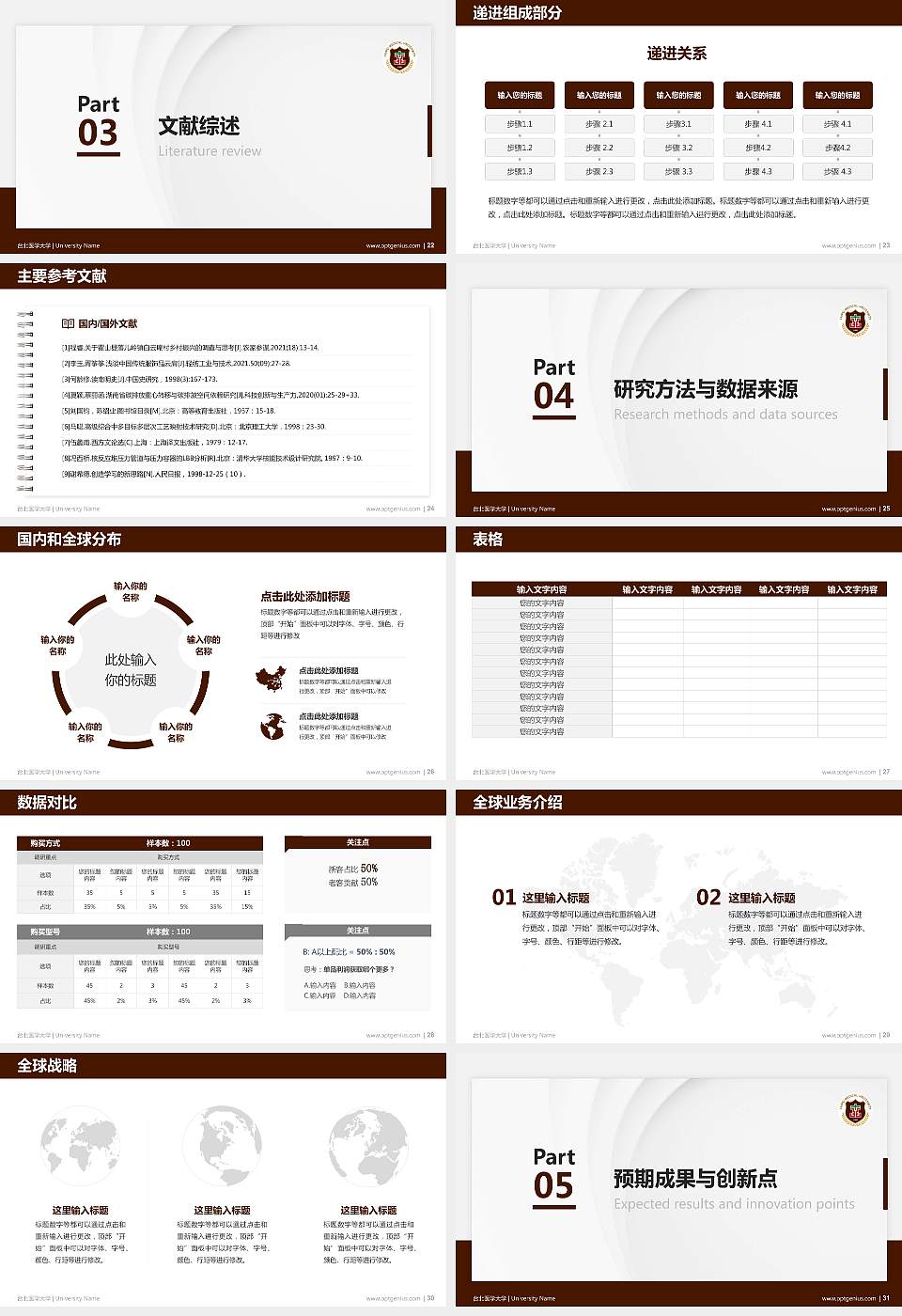 台北医学大学硕士研究生/本科生毕业论文答辩/开题报告通用PPT模板下载16:9格式幻灯片预览图4
