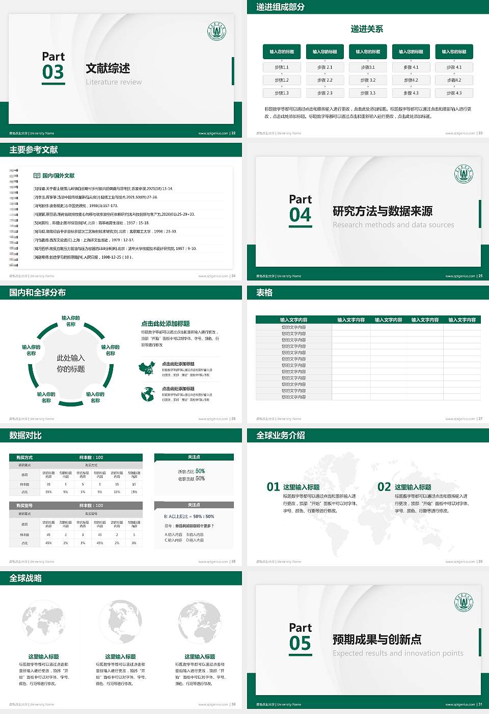 青岛农业大学硕士研究生/本科生毕业论文答辩/开题报告通用PPT模板下载16:9格式幻灯片预览图4