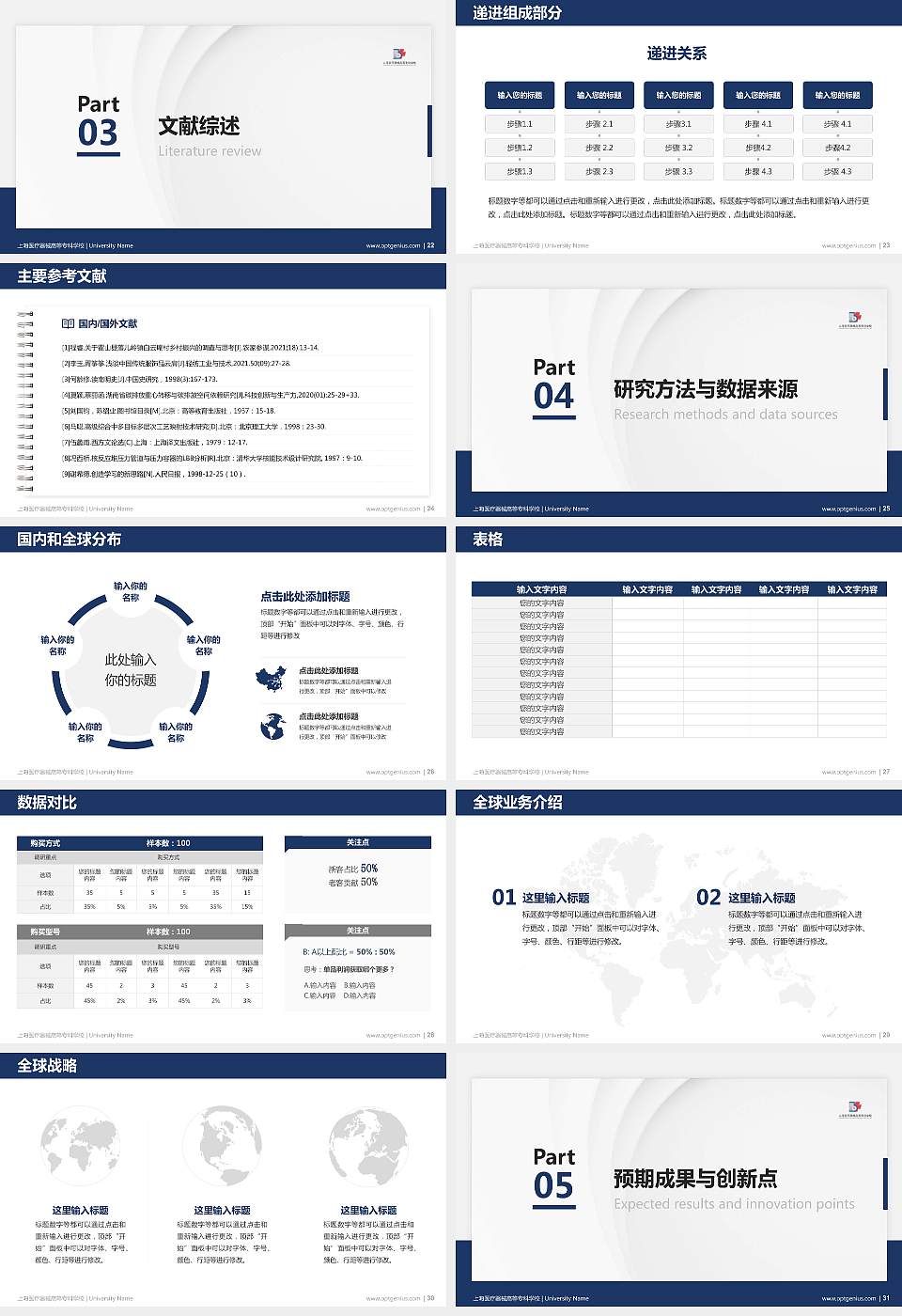 上海医疗器械高等专科学校硕士研究生/本科生毕业论文答辩/开题报告通用PPT模板下载16:9格式幻灯片预览图4
