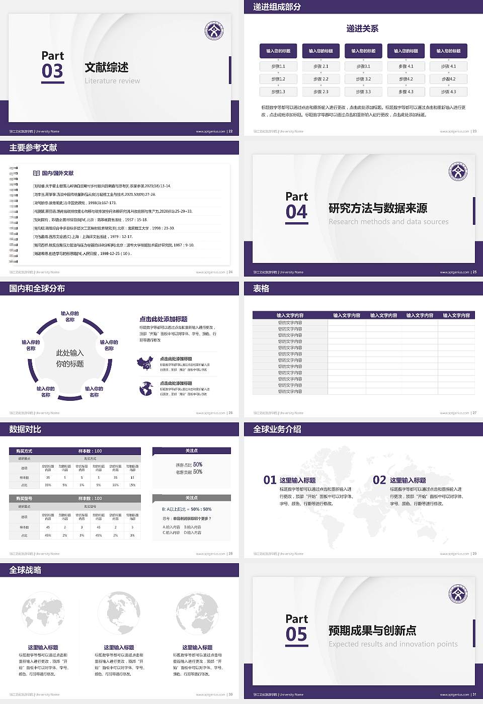 丽江文化旅游学院硕士研究生/本科生毕业论文答辩/开题报告通用PPT模板下载16:9格式幻灯片预览图4