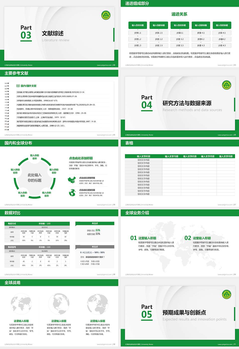 云南农业职业技术学院硕士研究生/本科生毕业论文答辩/开题报告通用PPT模板下载16:9格式幻灯片预览图4