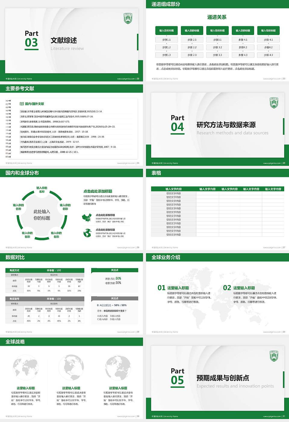中国农业大学硕士研究生/本科生毕业论文答辩/开题报告通用PPT模板下载16:9格式幻灯片预览图4