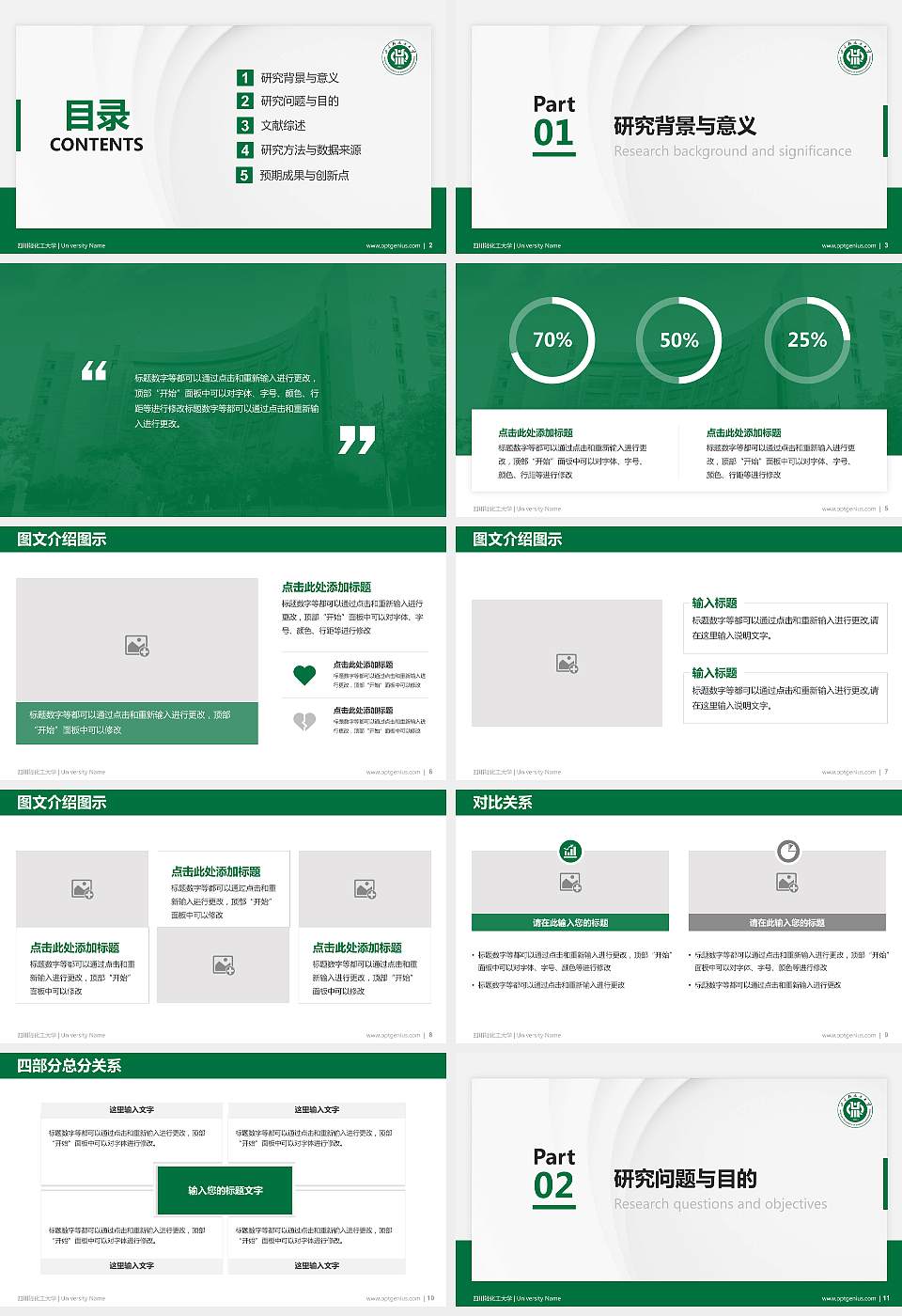四川轻化工大学硕士研究生/本科生毕业论文答辩/开题报告通用PPT模板下载16:9格式幻灯片预览图2