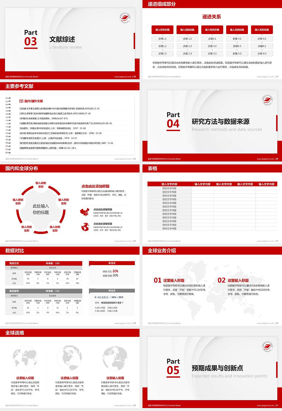 淄博师范高等专科学校硕士研究生/本科生毕业论文答辩/开题报告通用PPT模板下载16:9格式幻灯片预览图4