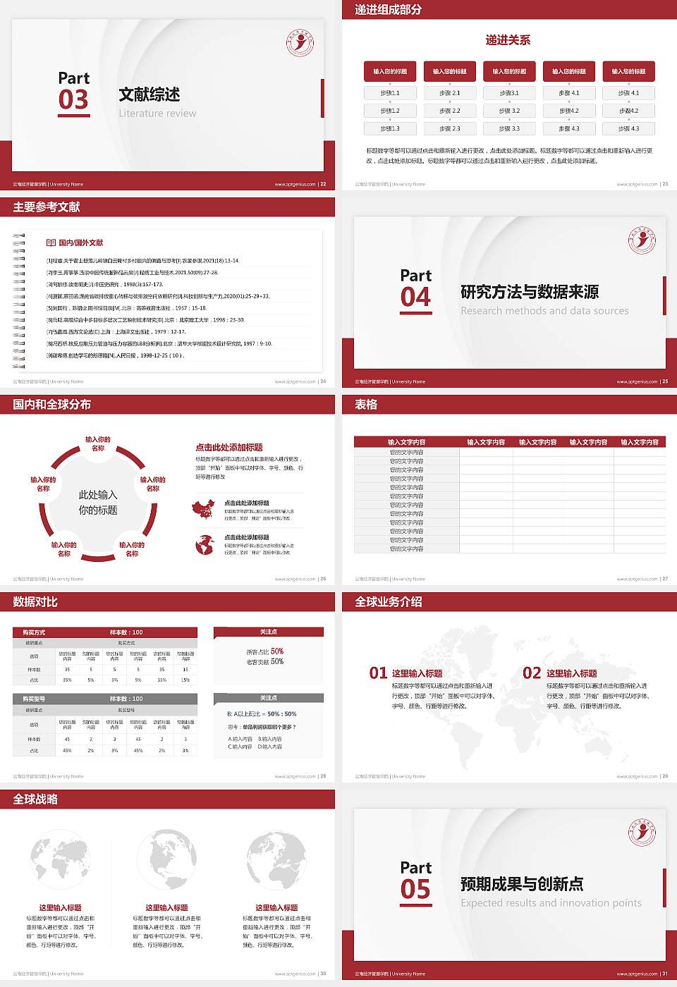 云南经济管理学院硕士研究生/本科生毕业论文答辩/开题报告通用PPT模板下载16:9格式幻灯片预览图4