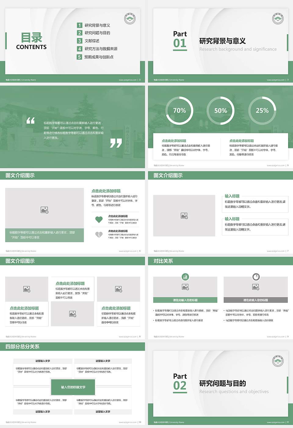 南通大学杏林学院硕士研究生/本科生毕业论文答辩/开题报告通用PPT模板下载16:9格式幻灯片预览图2
