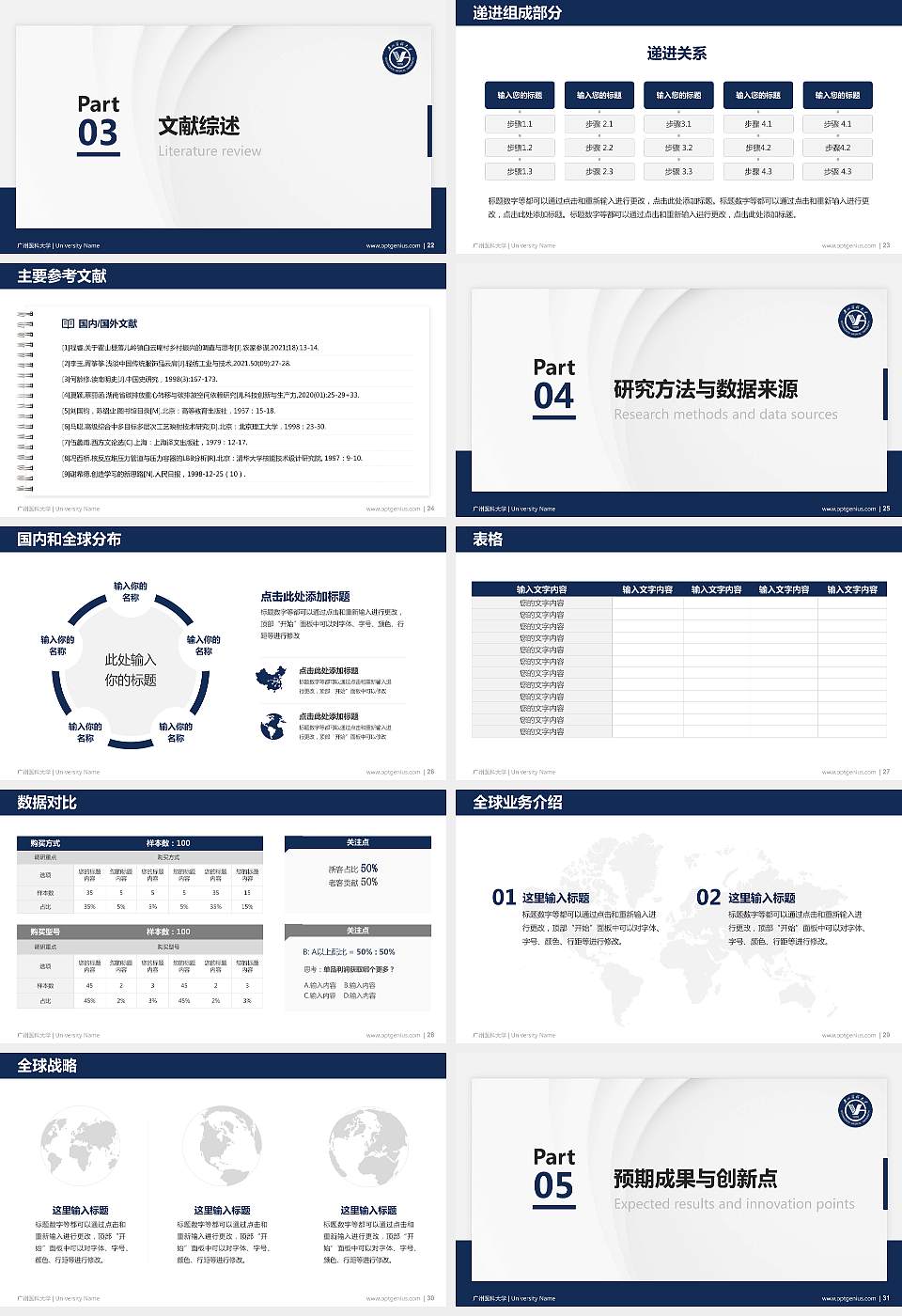 广州医科大学硕士研究生/本科生毕业论文答辩/开题报告通用PPT模板下载16:9格式幻灯片预览图4