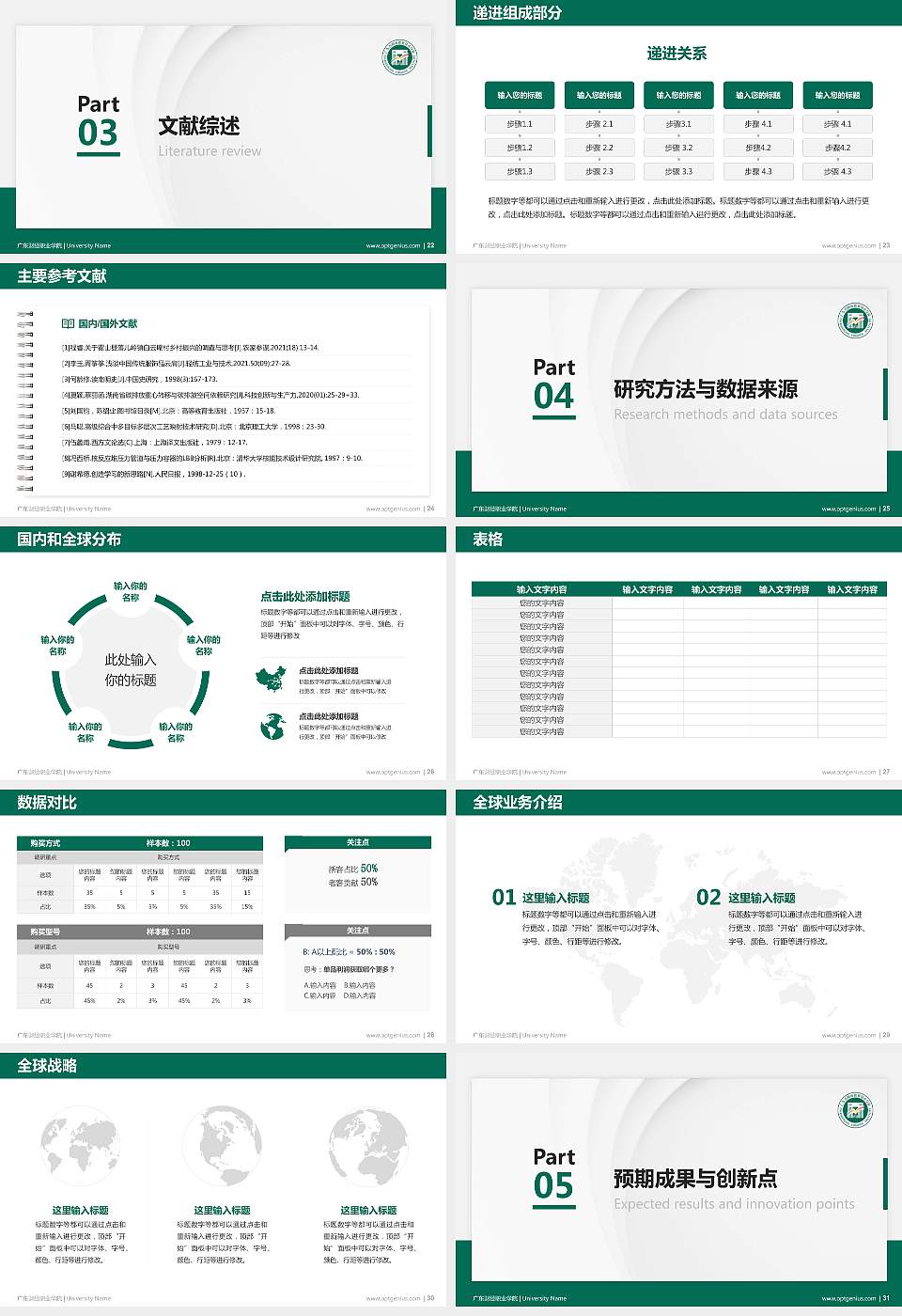 广东财经职业学院硕士研究生/本科生毕业论文答辩/开题报告通用PPT模板下载16:9格式幻灯片预览图4