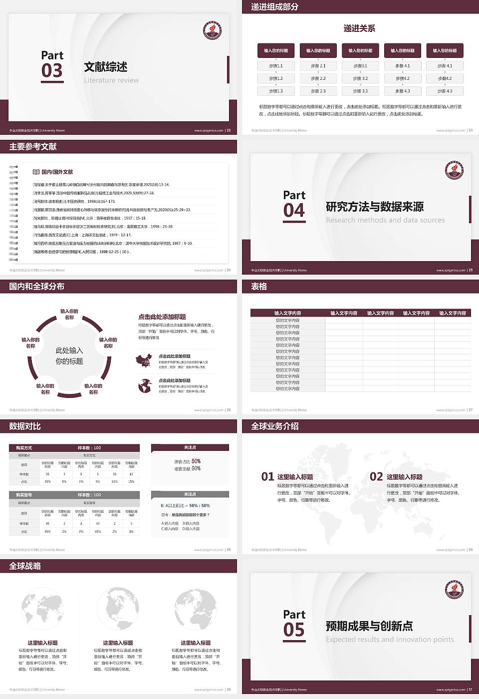 中山火炬职业技术学院硕士研究生/本科生毕业论文答辩/开题报告通用PPT模板下载16:9格式幻灯片预览图4