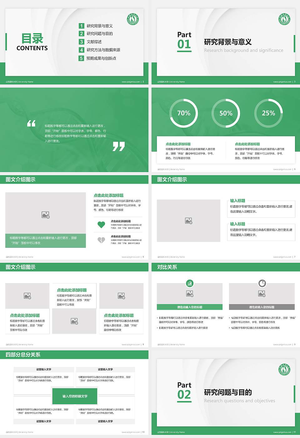 山西医科大学硕士研究生/本科生毕业论文答辩/开题报告通用PPT模板下载16:9格式幻灯片预览图2