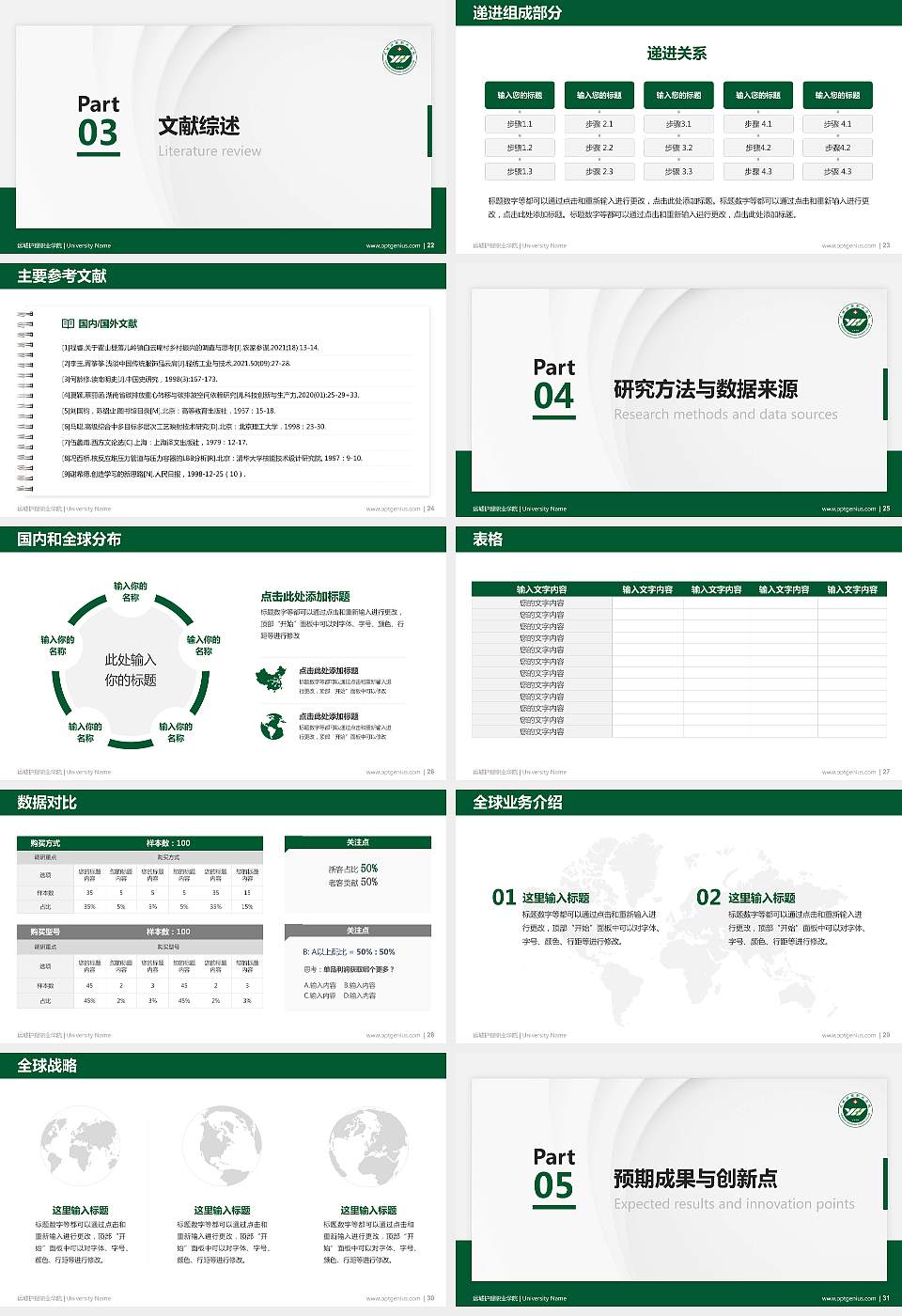 运城护理职业学院硕士研究生/本科生毕业论文答辩/开题报告通用PPT模板下载16:9格式幻灯片预览图4