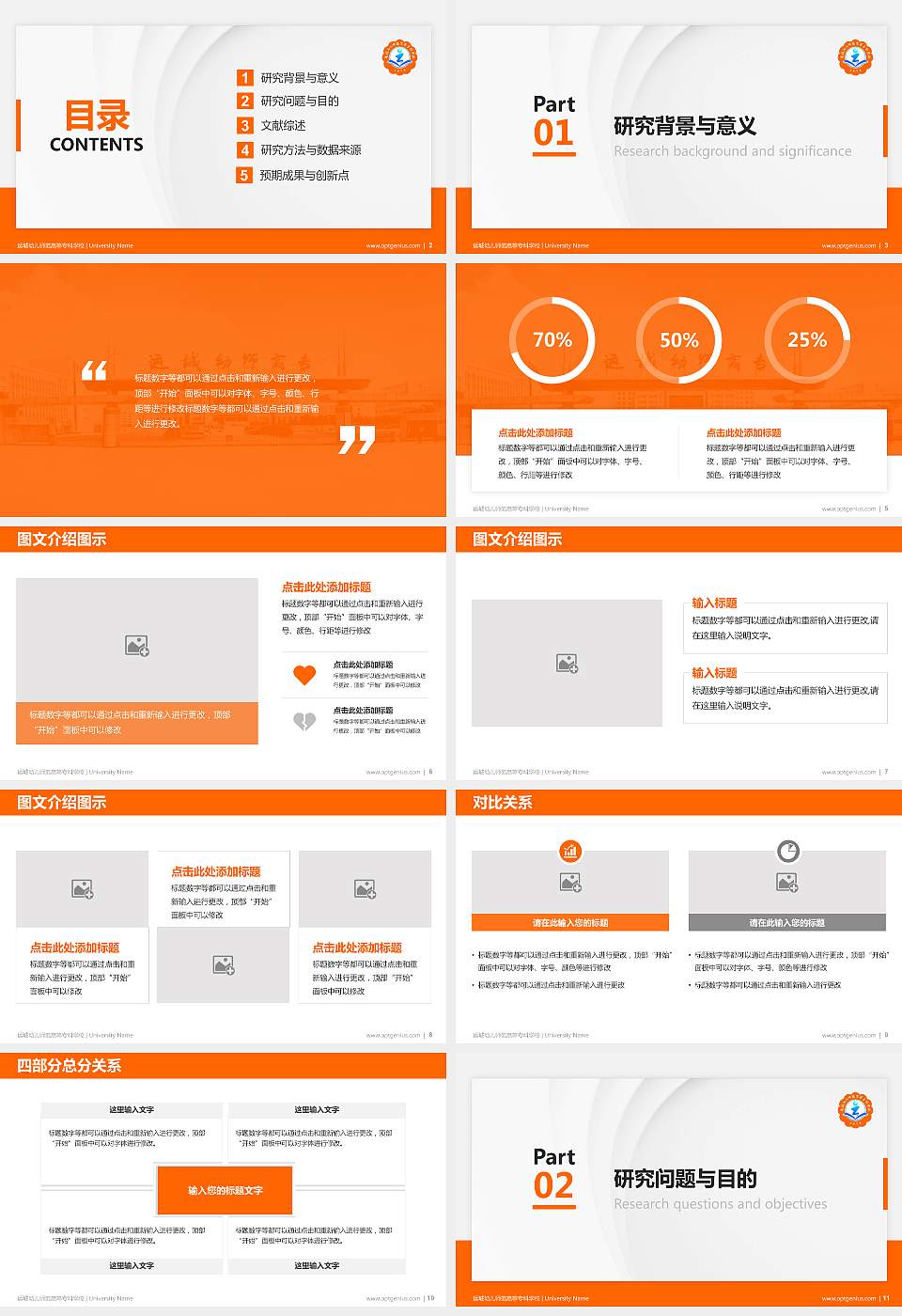 运城幼儿师范高等专科学校硕士研究生/本科生毕业论文答辩/开题报告通用PPT模板下载16:9格式幻灯片预览图2