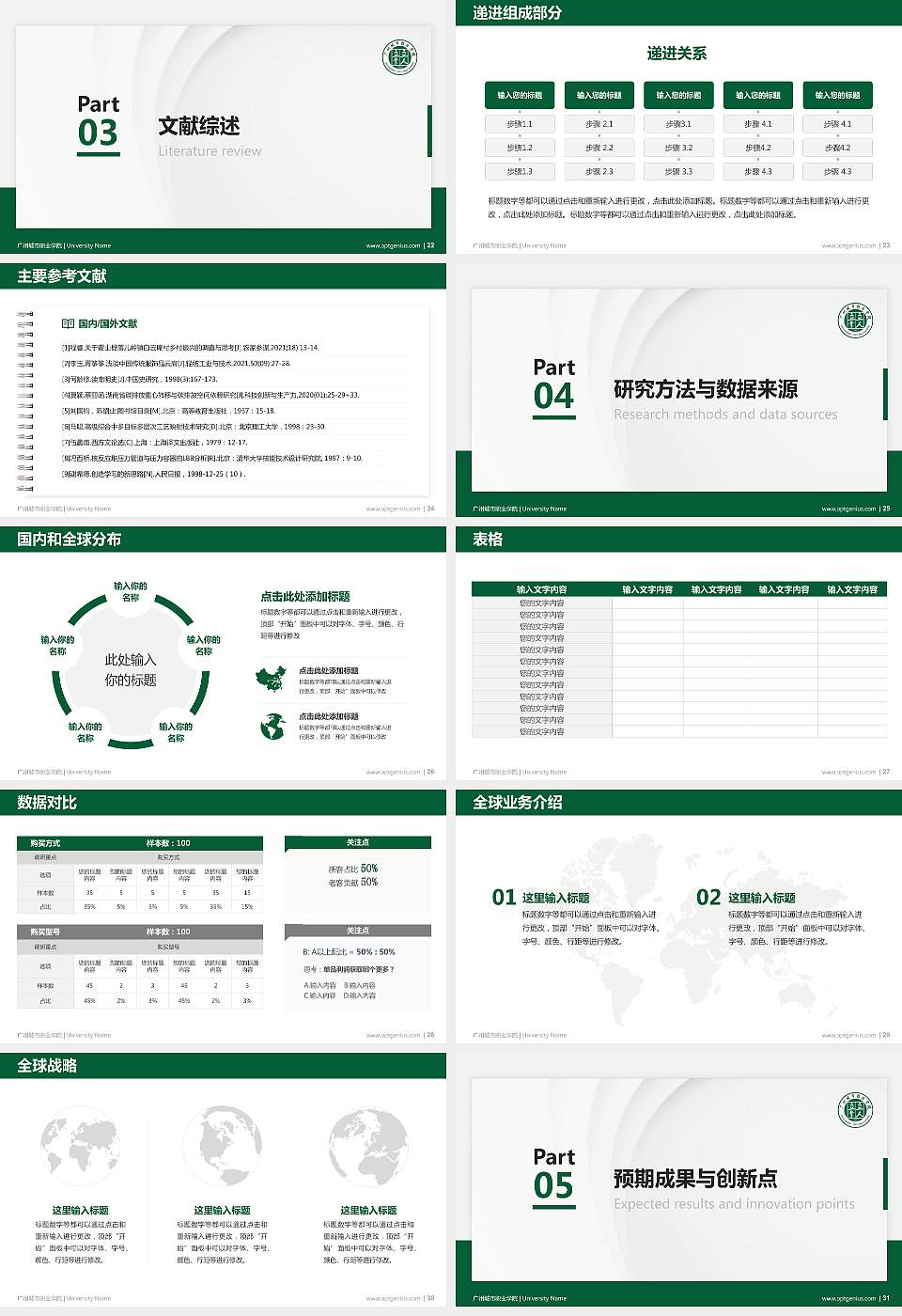 广州城市职业学院硕士研究生/本科生毕业论文答辩/开题报告通用PPT模板下载16:9格式幻灯片预览图4