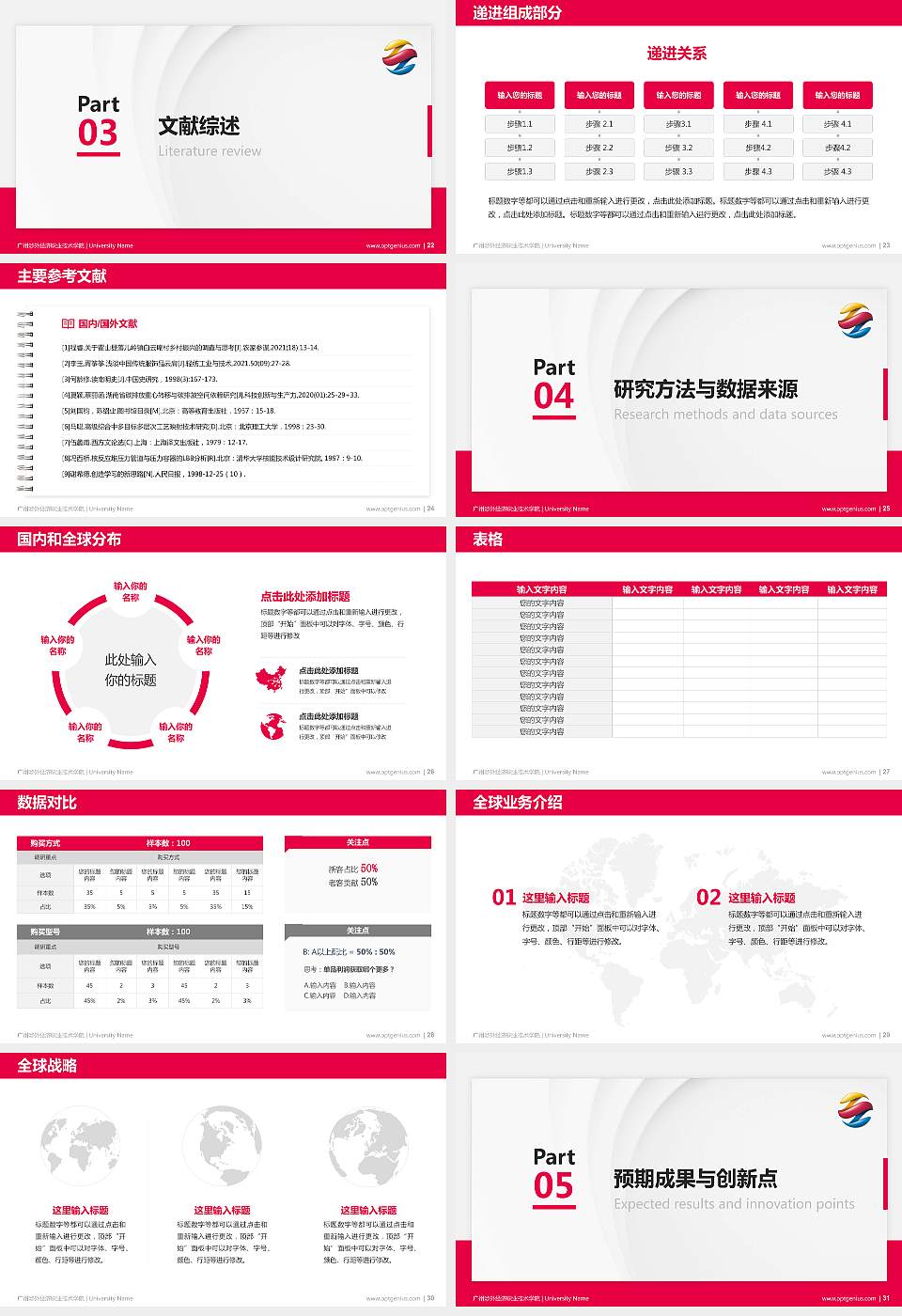 广州涉外经济职业技术学院硕士研究生/本科生毕业论文答辩/开题报告通用PPT模板下载16:9格式幻灯片预览图4