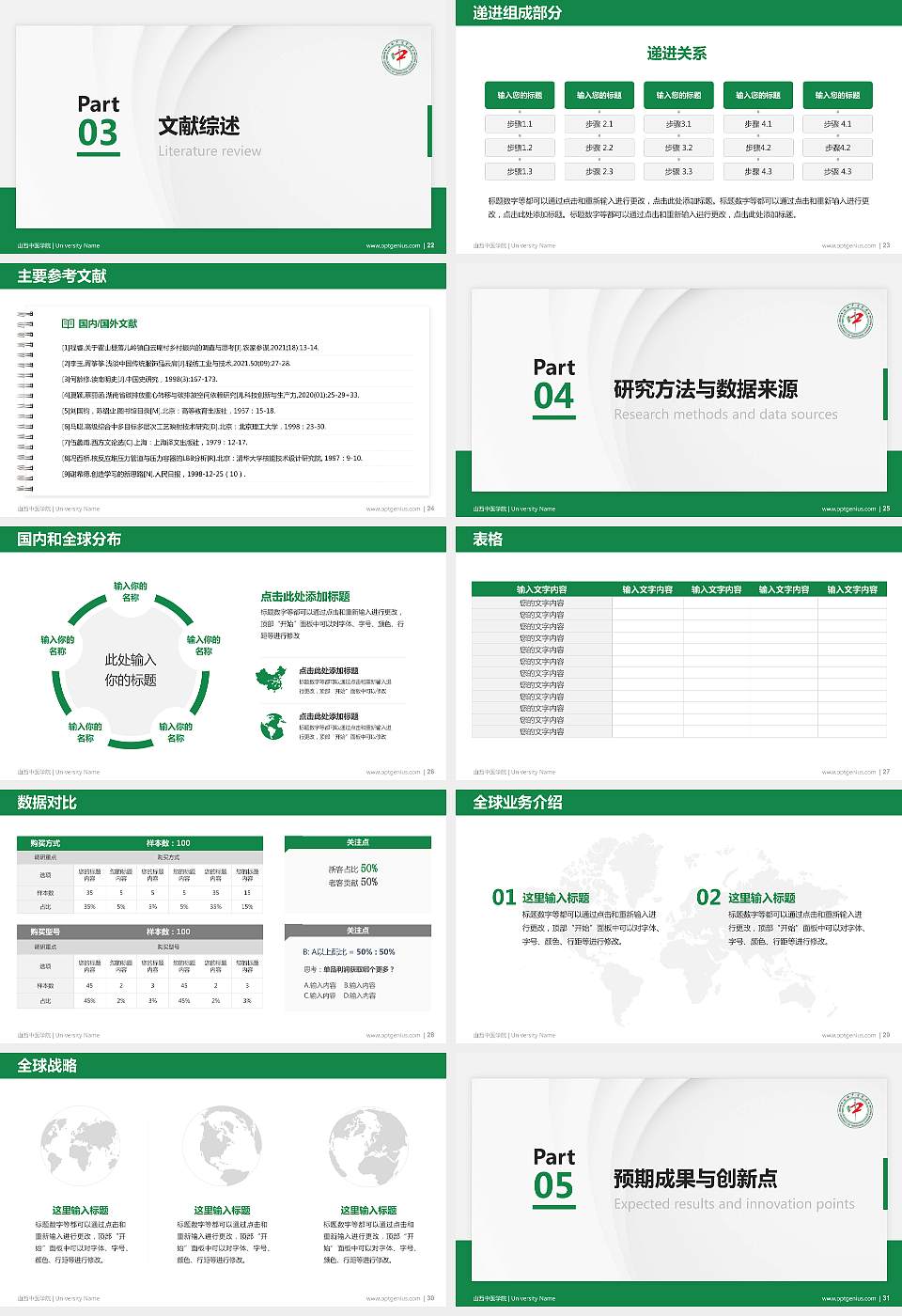 山西中医学院硕士研究生/本科生毕业论文答辩/开题报告通用PPT模板下载16:9格式幻灯片预览图4