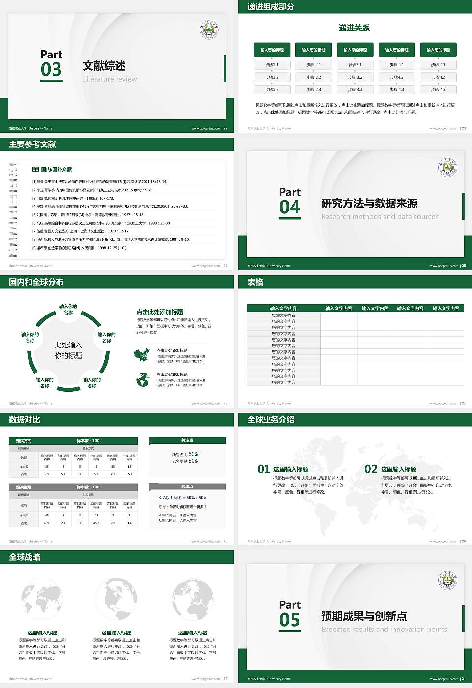 南京农业大学硕士研究生/本科生毕业论文答辩/开题报告通用PPT模板下载16:9格式幻灯片预览图4