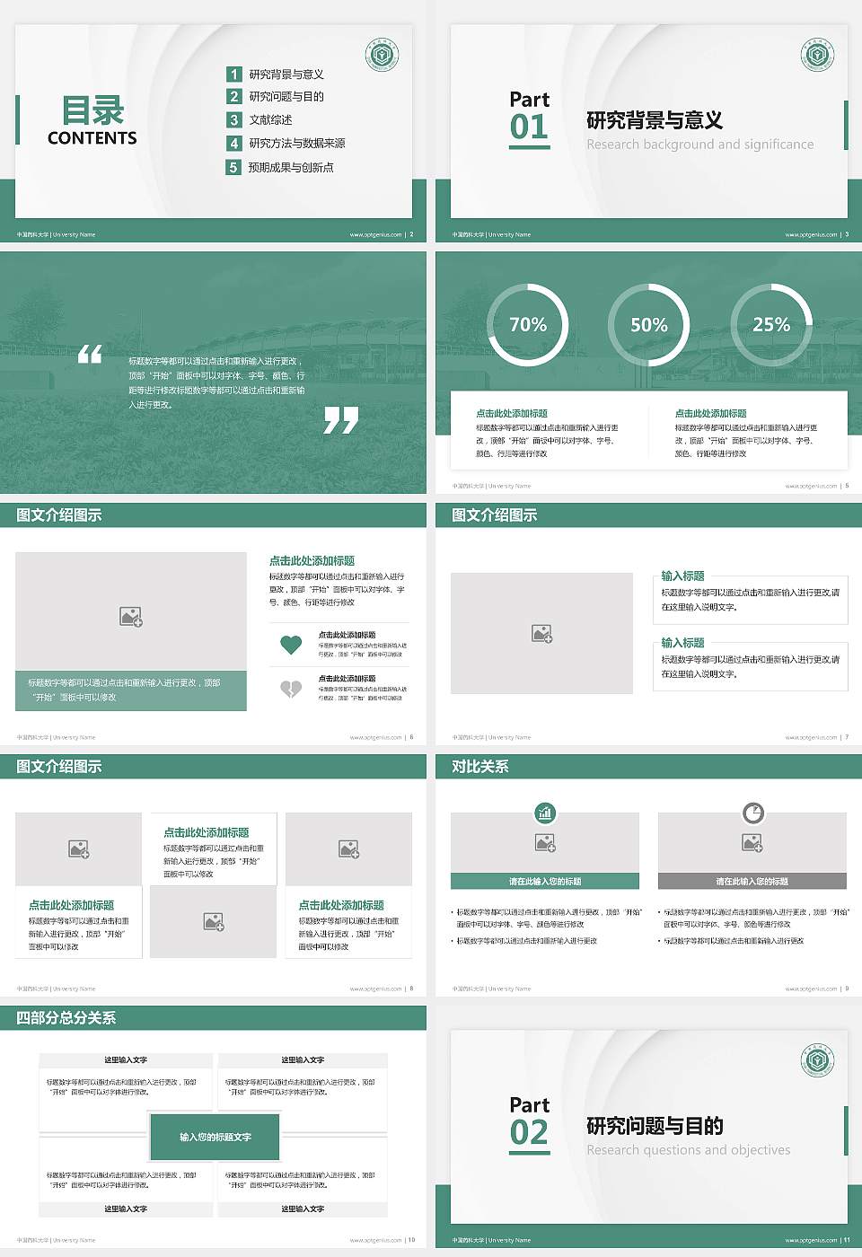 中国药科大学硕士研究生/本科生毕业论文答辩/开题报告通用PPT模板下载16:9格式幻灯片预览图2