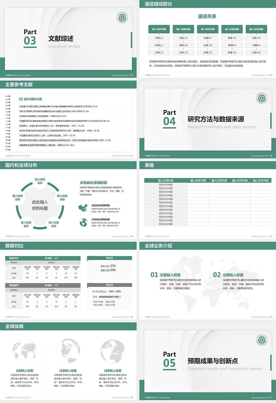 中国药科大学硕士研究生/本科生毕业论文答辩/开题报告通用PPT模板下载16:9格式幻灯片预览图4