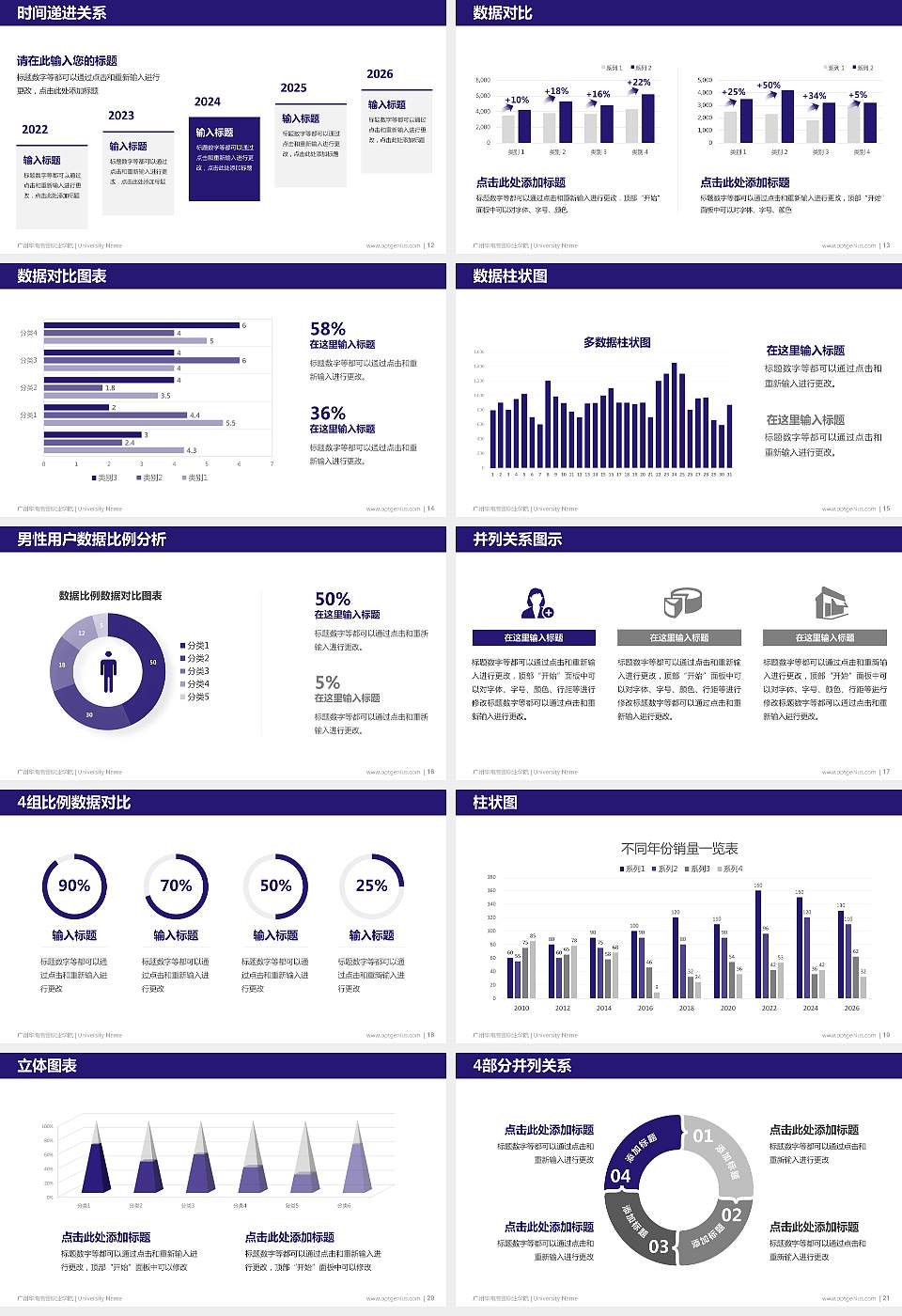 广州华南商贸职业学院硕士研究生/本科生毕业论文答辩/开题报告通用PPT模板下载16:9格式幻灯片预览图3