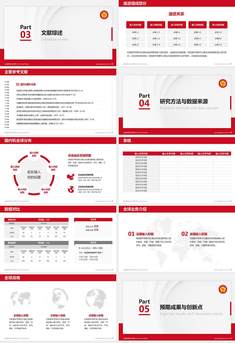 山西青年职业学院硕士研究生/本科生毕业论文答辩/开题报告通用PPT模板下载16:9格式幻灯片预览图4