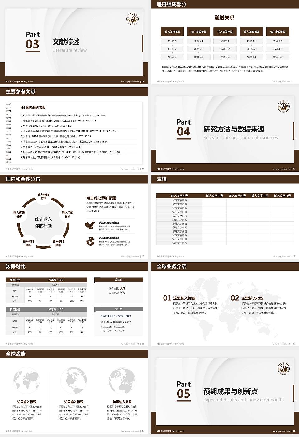 河南中医学院硕士研究生/本科生毕业论文答辩/开题报告通用PPT模板下载16:9格式幻灯片预览图4