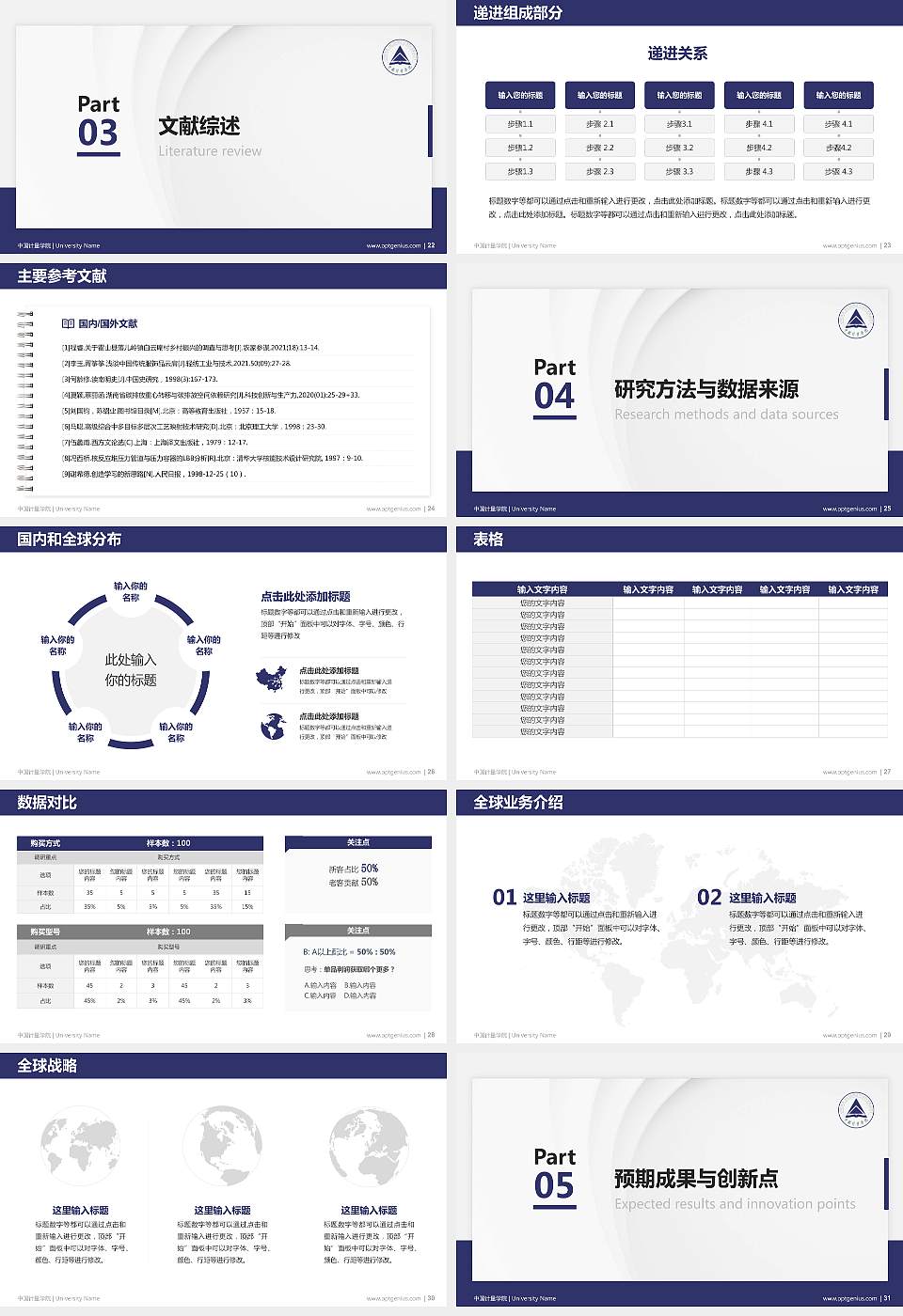 中国计量学院硕士研究生/本科生毕业论文答辩/开题报告通用PPT模板下载16:9格式幻灯片预览图4