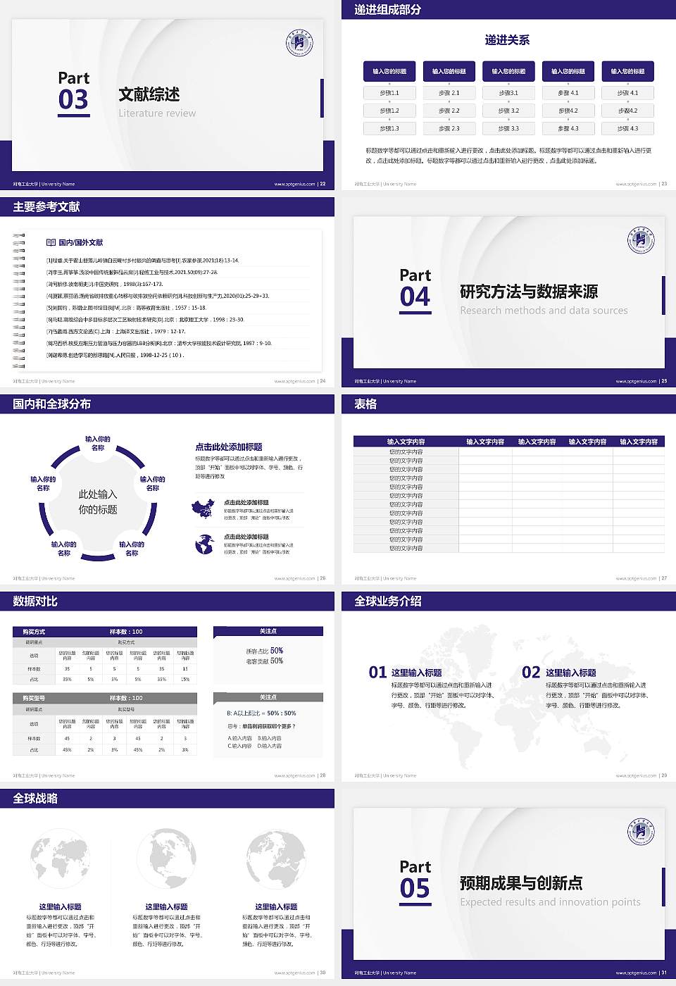 河南工业大学硕士研究生/本科生毕业论文答辩/开题报告通用PPT模板下载16:9格式幻灯片预览图4