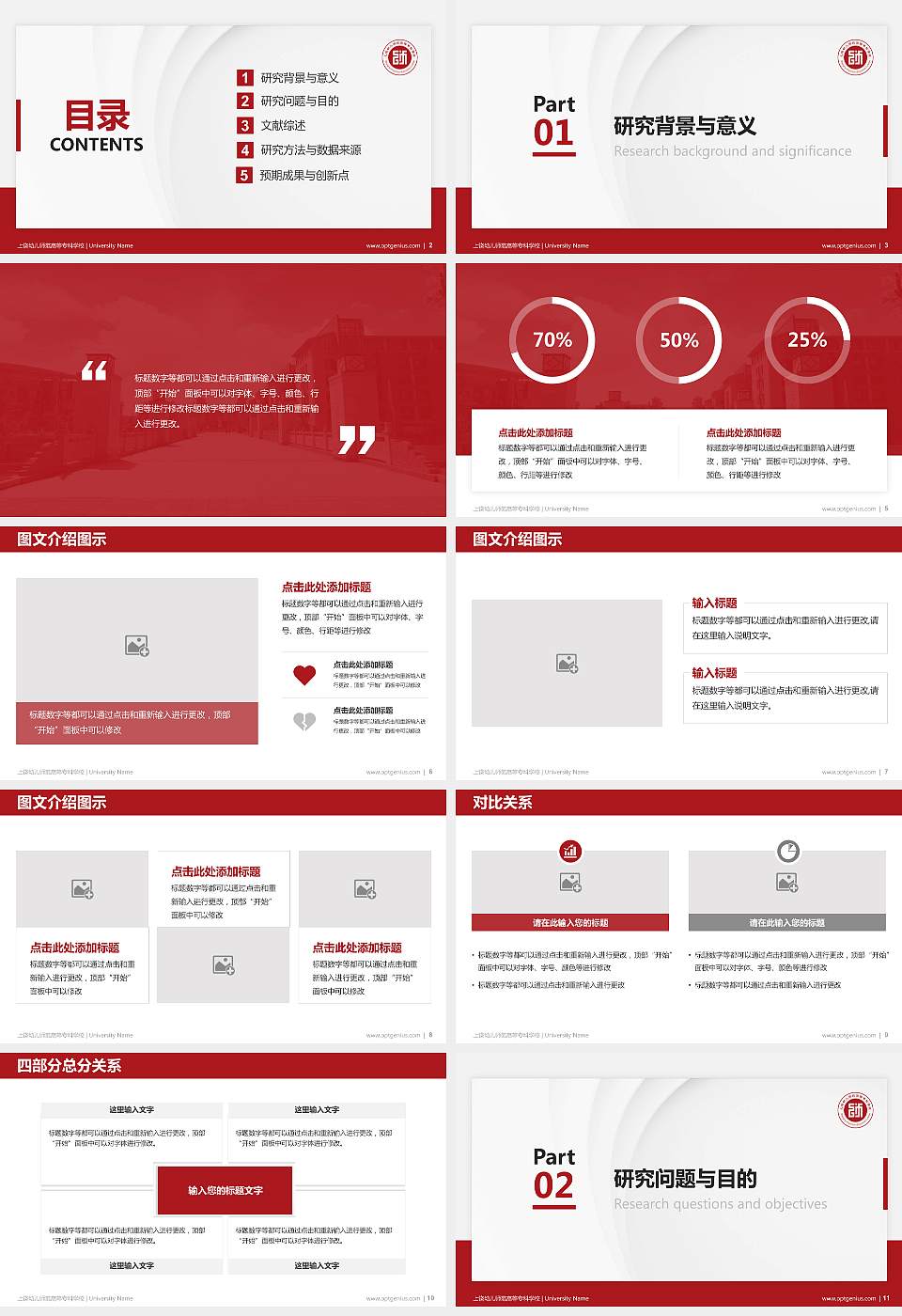 上饶幼儿师范高等专科学校硕士研究生/本科生毕业论文答辩/开题报告通用PPT模板下载16:9格式幻灯片预览图2