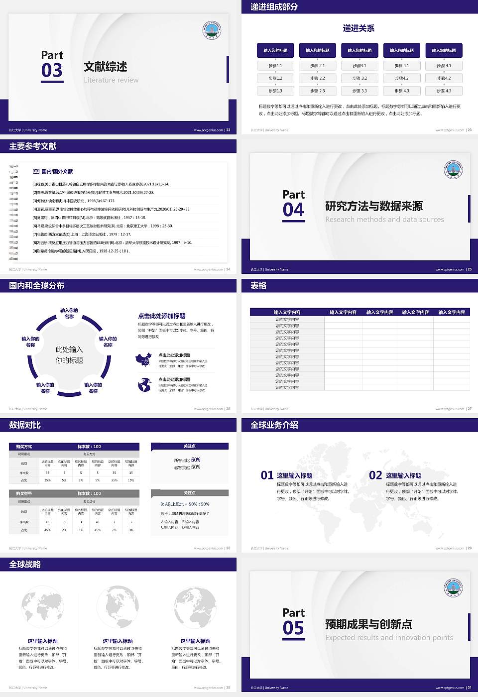 长江大学硕士研究生/本科生毕业论文答辩/开题报告通用PPT模板下载16:9格式幻灯片预览图4