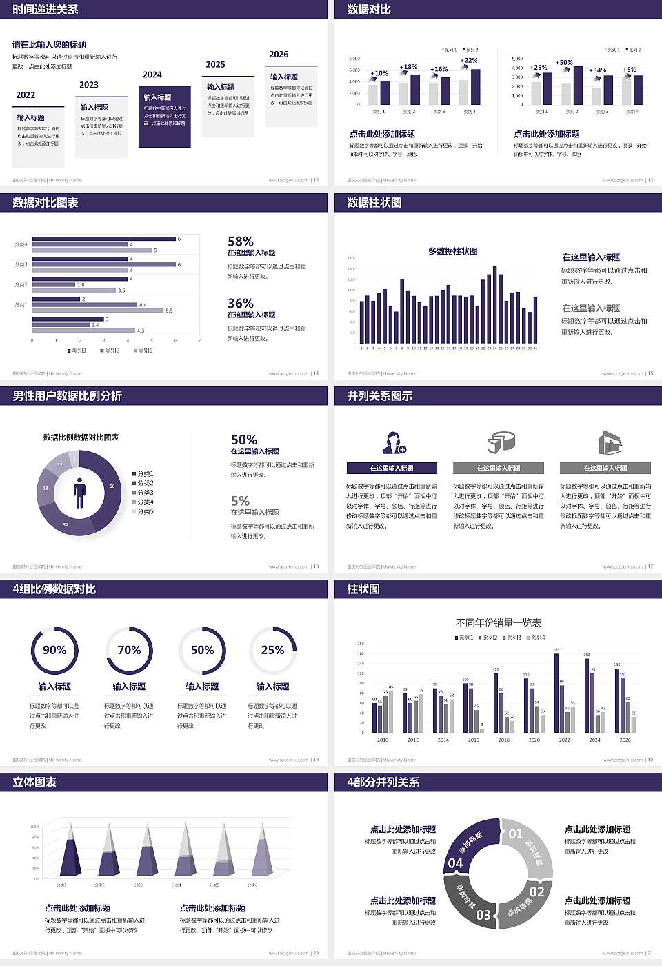 重庆对外经贸学院硕士研究生/本科生毕业论文答辩/开题报告通用PPT模板下载16:9格式幻灯片预览图3