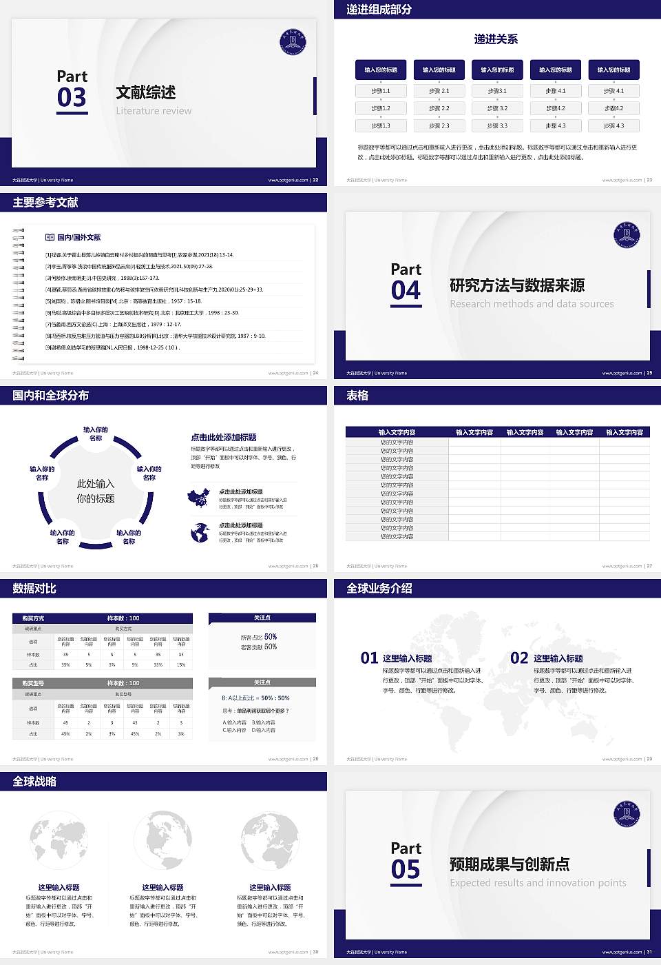 大连民族大学硕士研究生/本科生毕业论文答辩/开题报告通用PPT模板下载16:9格式幻灯片预览图4