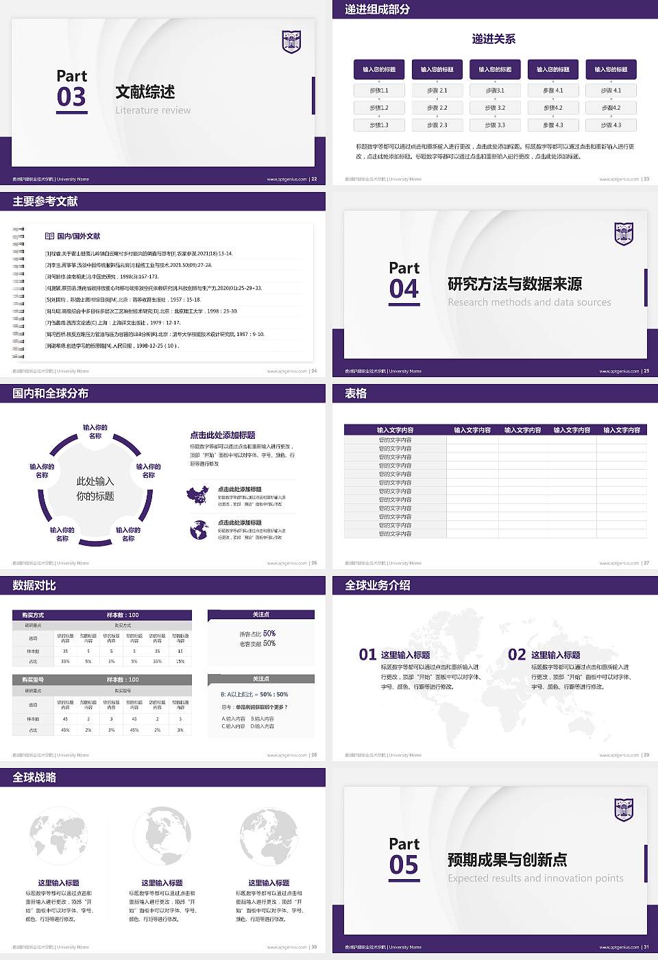 贵州护理职业技术学院硕士研究生/本科生毕业论文答辩/开题报告通用PPT模板下载16:9格式幻灯片预览图4